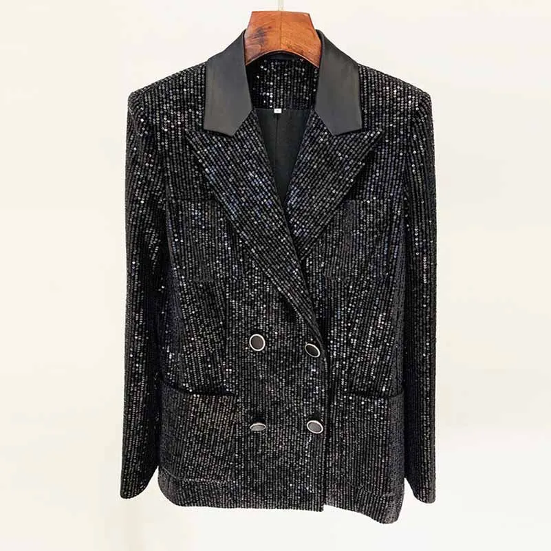 Women Black Sequinned fitted Blazer   Mid-High Rise Flare Trousers Suit Pantsuit