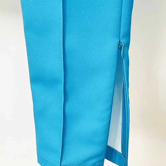Women Blue and White Colour Pantsuit- Blocked Fitted Blazer   Mid-High Rise Slim Fit Flare Trousers Suit Pantsuit Office Wear