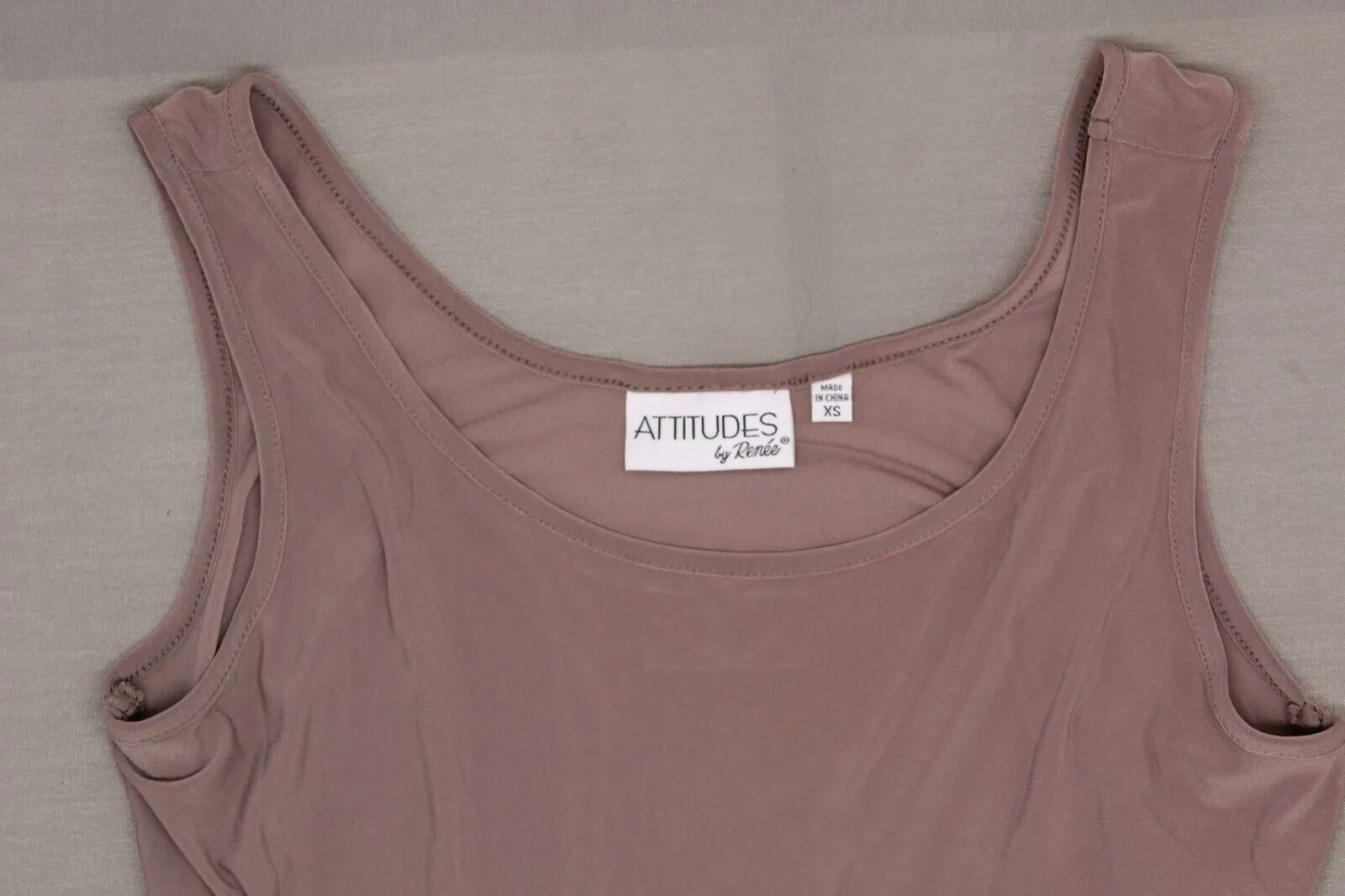 Women with Control Lace Tunic and Jersey Knit Tank Top Set Mocha XS