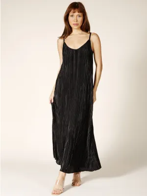 WOMEN'S SLEEVELESS PLEATED TUNIC MAXI DRESS