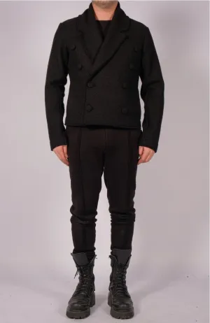 Wool Cropped Double Breasted Blazer