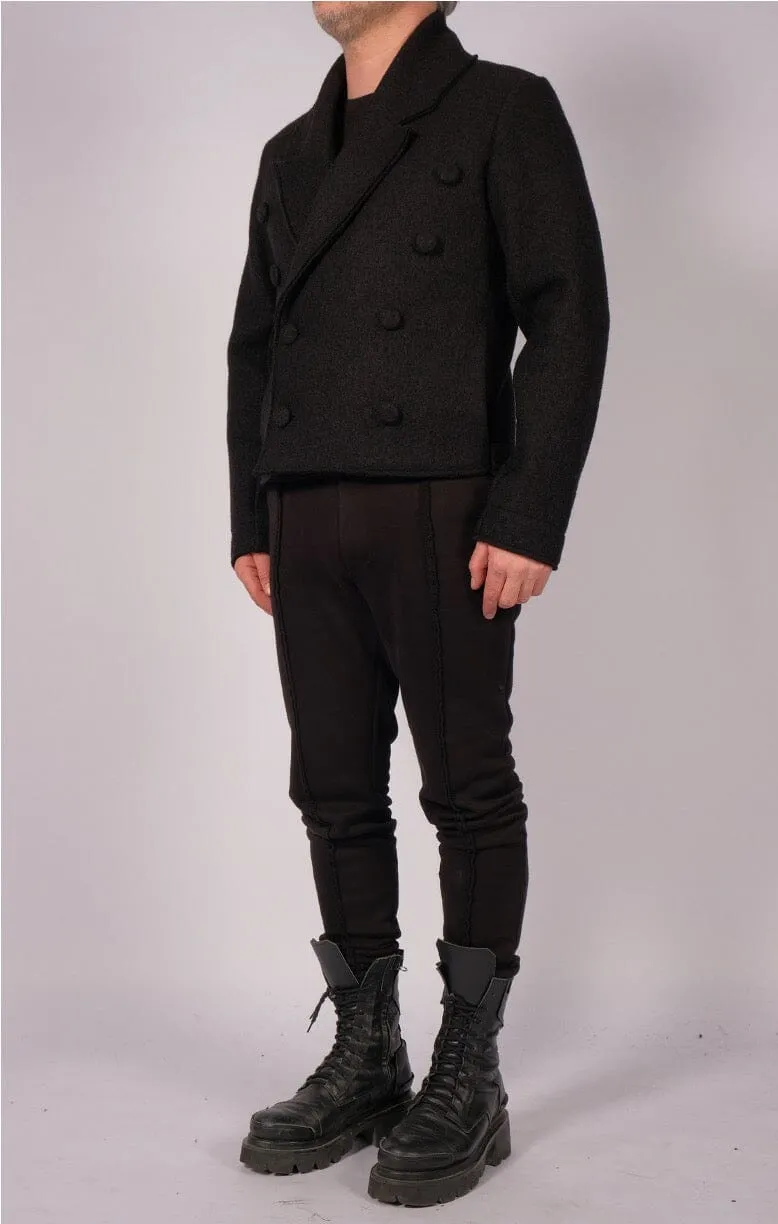 Wool Cropped Double Breasted Blazer