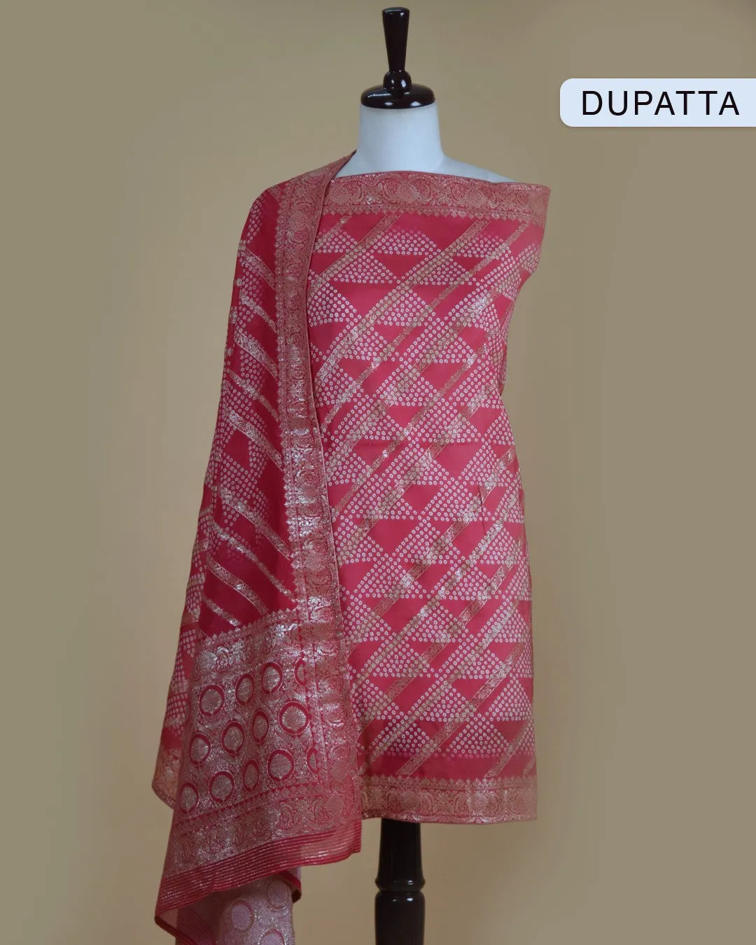Yellow Silk Viscose Blend Embroidered Unstitched Suit Fabric Set With Organza Woven With Printed Dupatta