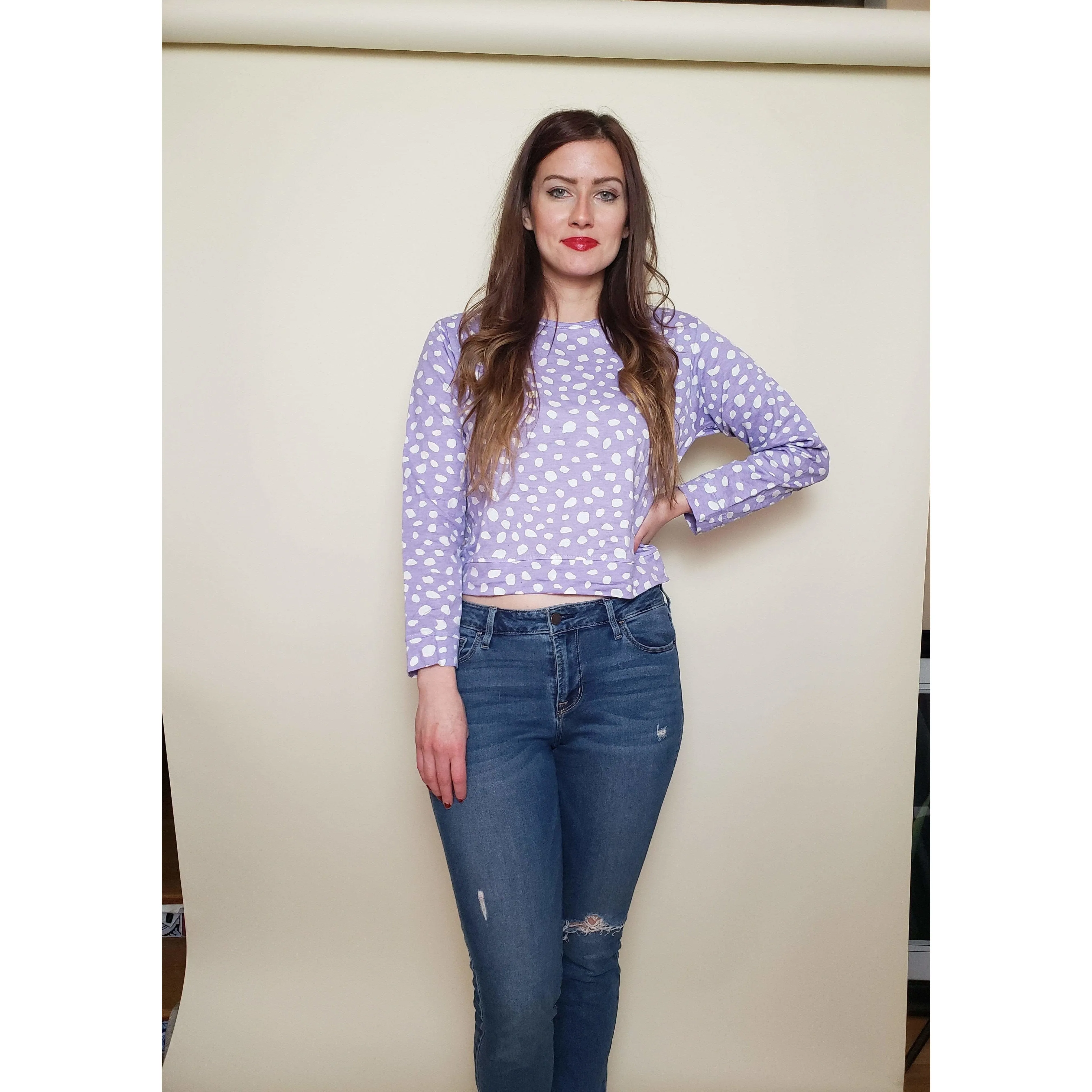 Yorkville Polka Dot Organic Cotton Longsleeve Top