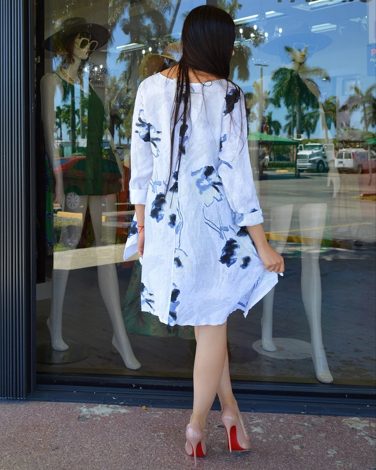 Your Best Gift High Low Linen Blouse White