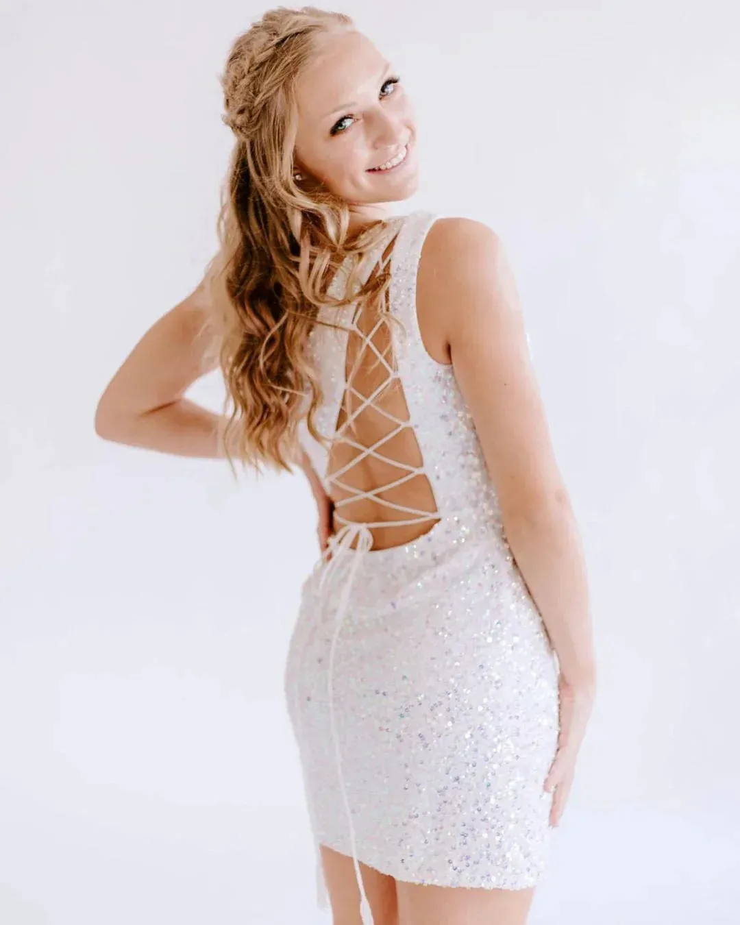 Zelda |One Shoulder Tight Sky Blue Homecoming Dress